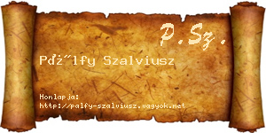 Pálfy Szalviusz névjegykártya